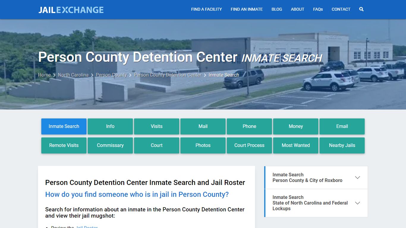 Person County Detention Center Inmate Search - Jail Exchange